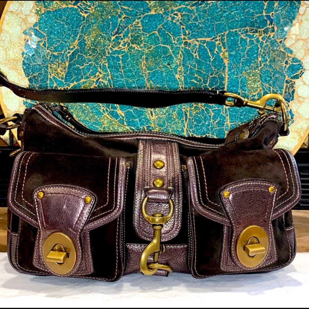 *RARE* COACH 65th Anniversary “MANDY” Purple leather legacy collection handbag!